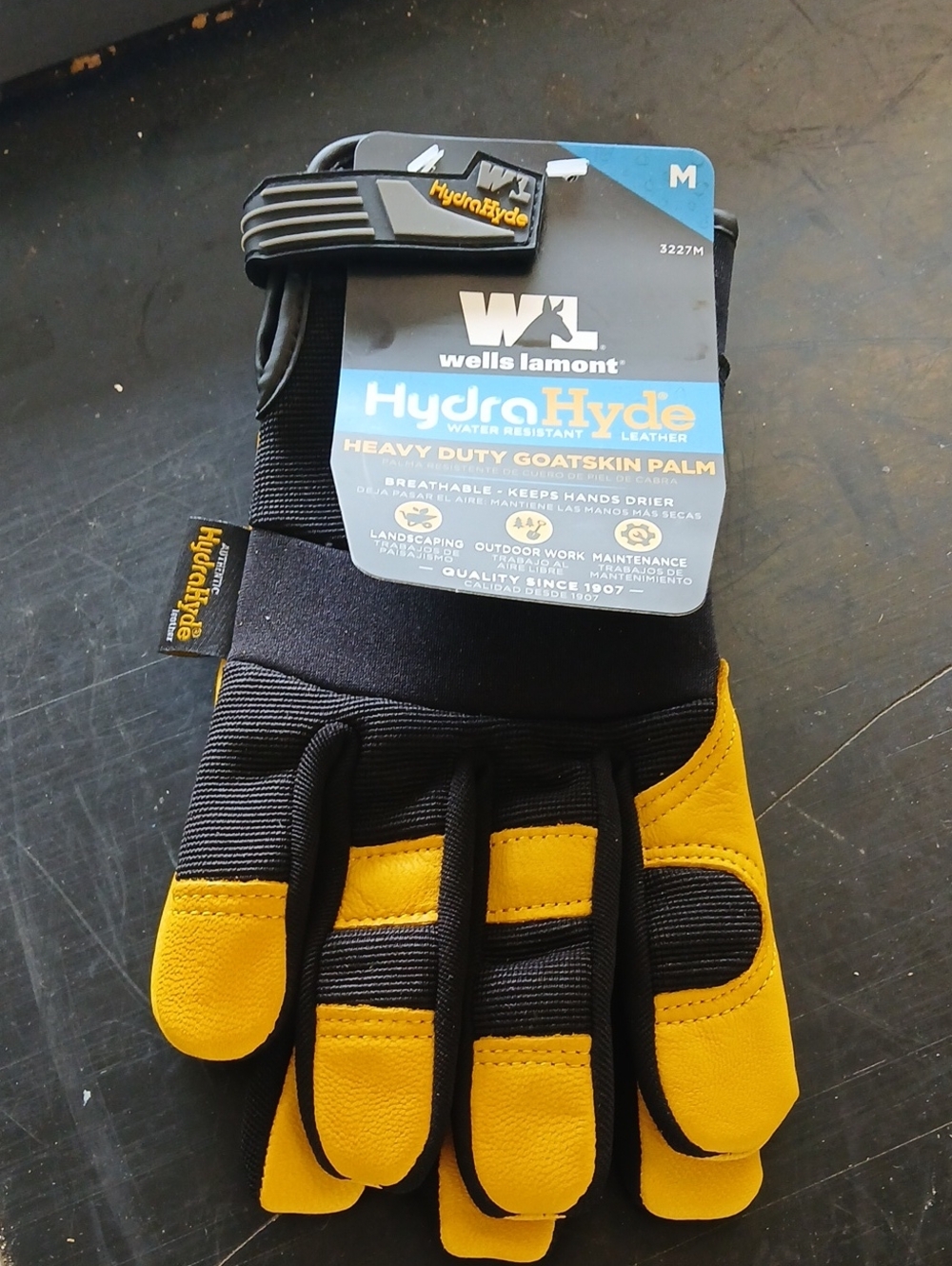 Wells Lamont HydraHyde Men’s Work Gloves - Yellow/Black